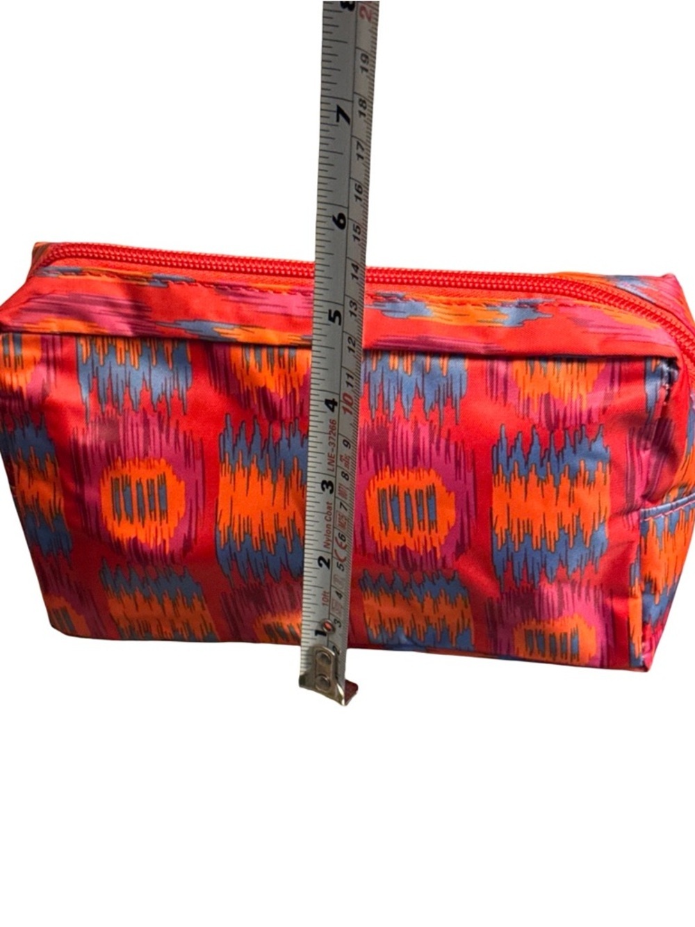 Fragonard Vibrant Orange Pink Blue Patterned Cosmetic Bag - Picture 3 of 5